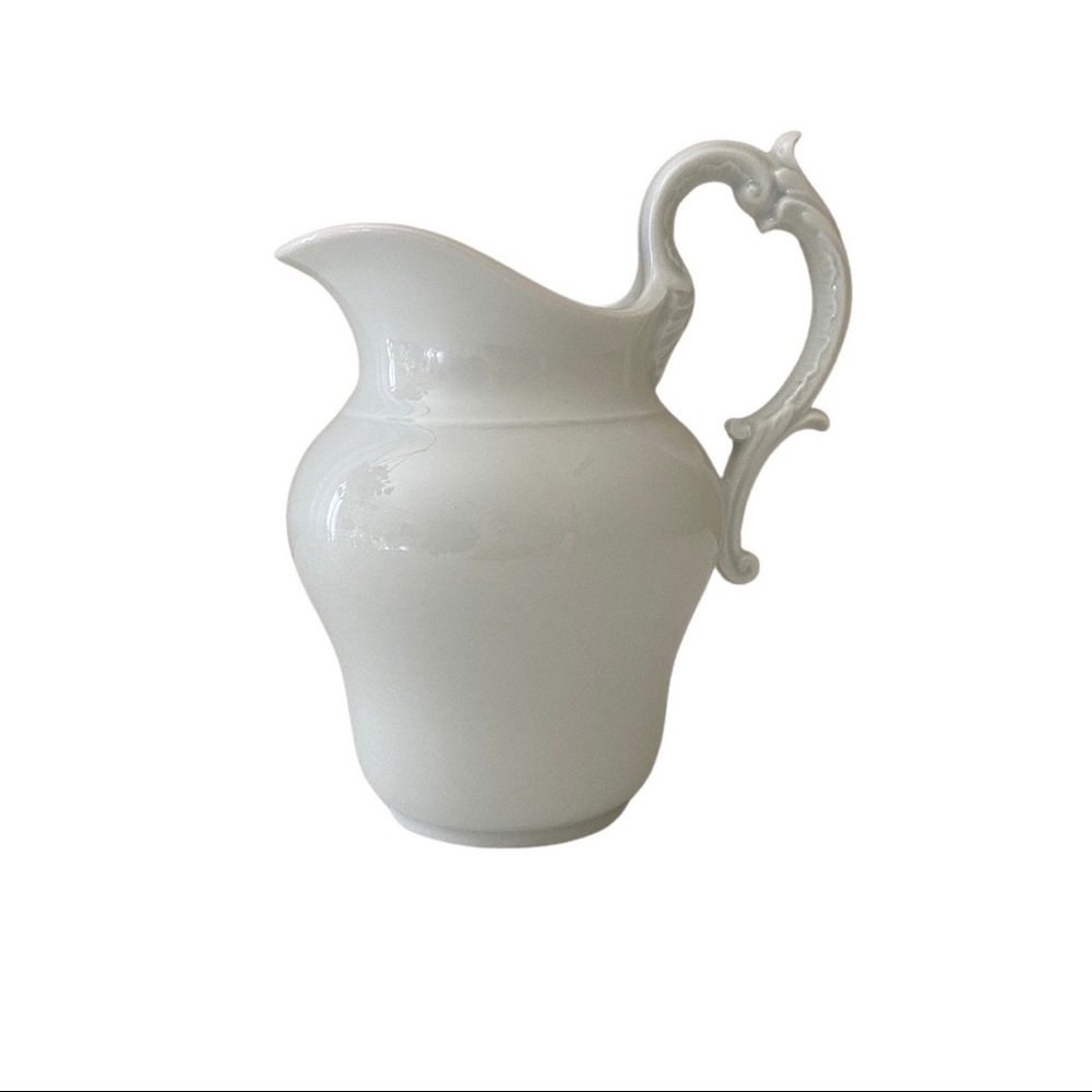 Vintage Small White Ceramic Pitcher Limoges France